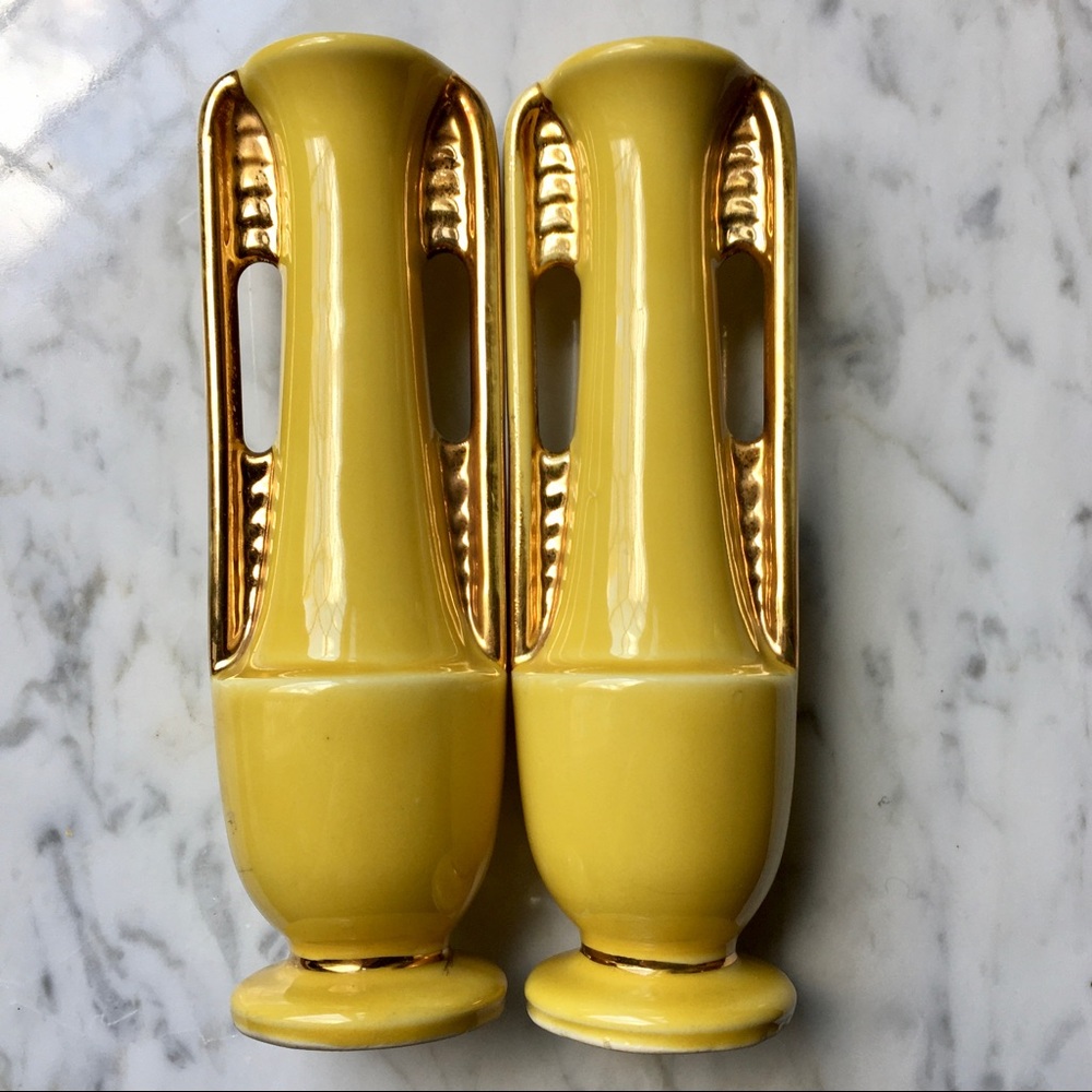 SOLD :: Vintage 40s Art Deco Style Vases - Picture 2 of 3